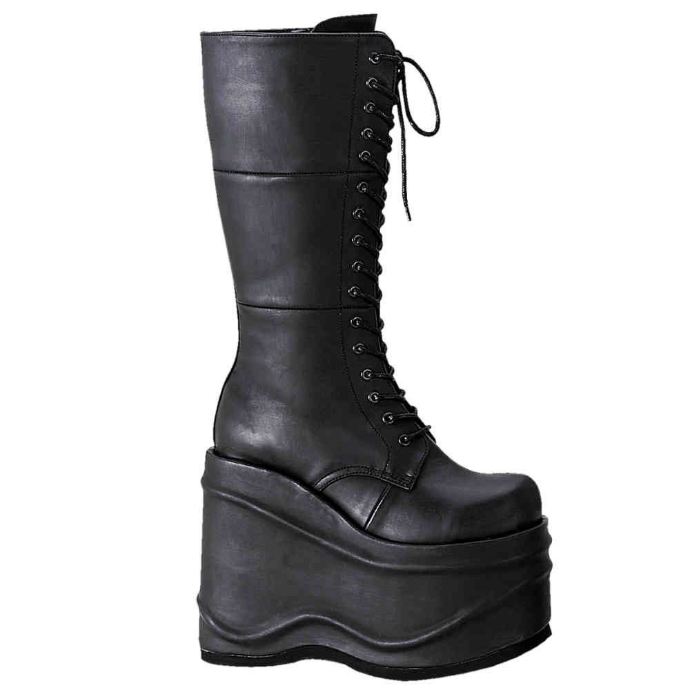 Demonia Demonia Laarzen WAVE 302 Zwart | Attitude Holland Demonia Ranger 302 zwart mat gothic, metal lange veter